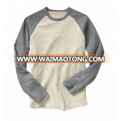 Men's two tone baseball sleeve t shirt